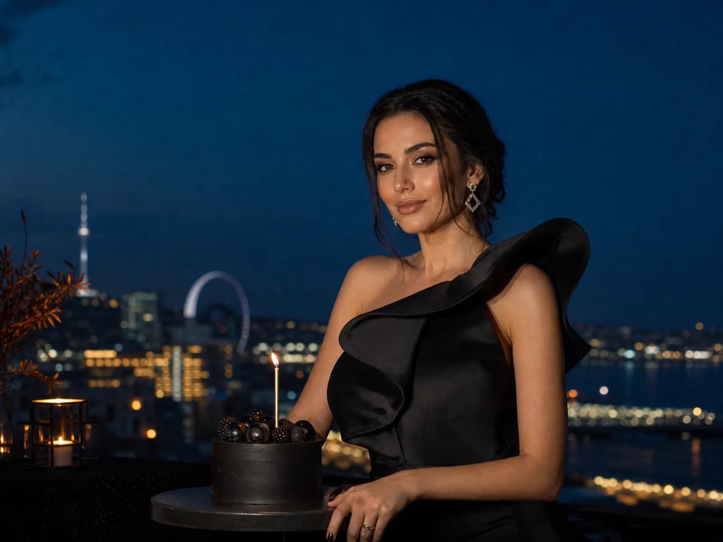 Bakı gecəsində premium 30 yaş portreti