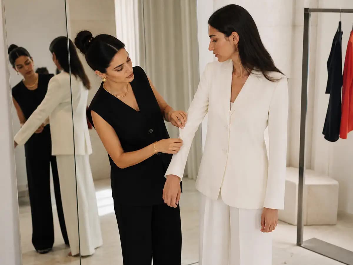Premium moda studiyasında fərdi ölçü seçimi